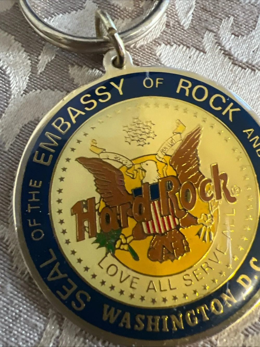 Hard Rock Cafe Seal of Embassy of Rock & Roll Washington DC Keychain